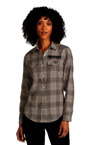 Port Authority Ladies Long Sleeve Ombre Plaid Shirt