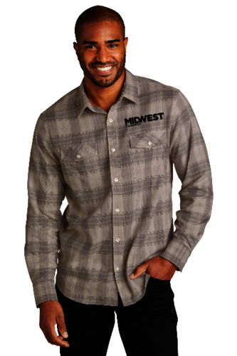 Port Authority Long Sleeve Ombre Plaid Shirt