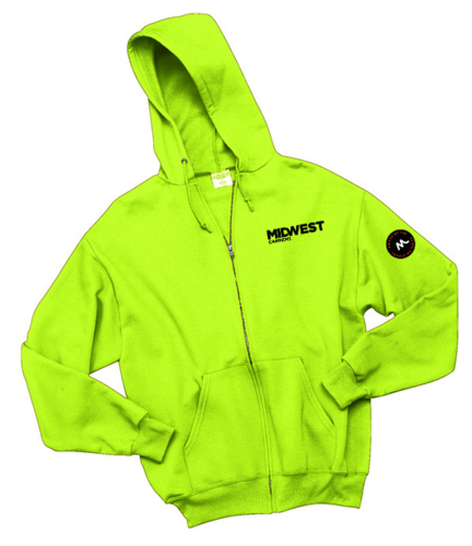 JERZEES Nublend Full Zip Hooded Sweatshirt Hi Viz